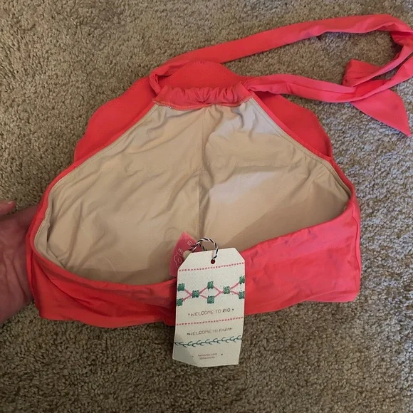 FARM Rio Vibrant Red Shell Bikini Top - Picture 6 of 6